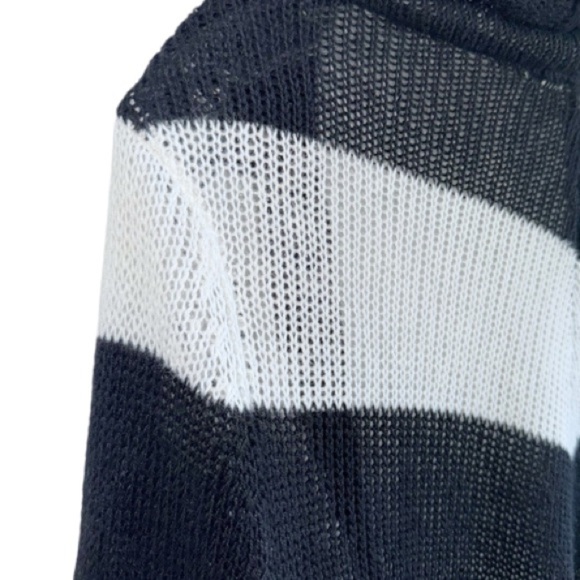 Rip Curl Cardigan Black/White Wide Stripe Open Front Sz Small/8 - Picture 6 of 9